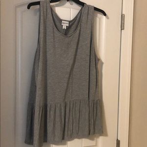 Grey and white striped tank